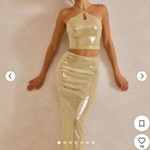 Ohpolly light green skirt top set